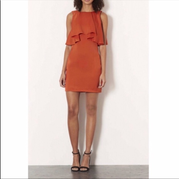 topshop burnt orange dress